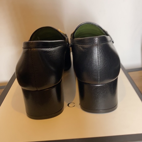 GUCCI HOUDAN Black Leather Platform Loafers - Picture 9 of 10